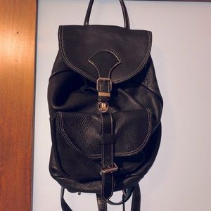 Roots Genuine Leather Black Boho Backpack